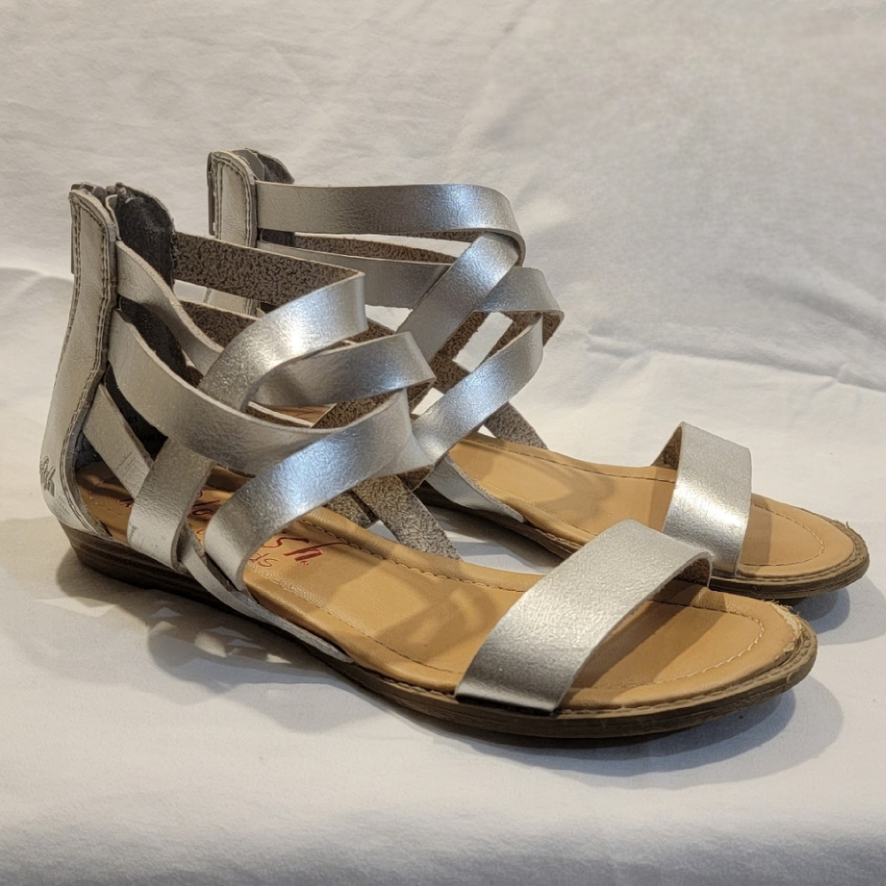 Girls Silver Strap Sandels *4Y*